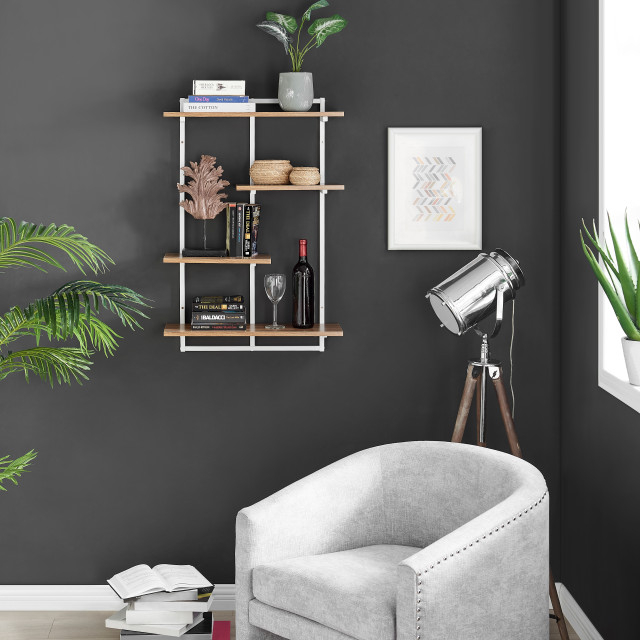Rhodes 4 Tier Modern Floating Windowsill Shelf With - Contemporary ... with regard to Rhodes 4 Tier Modern Floating Windowsill Shelf With, Black/Black