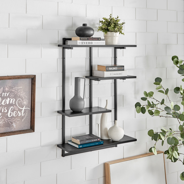 Rhodes 4 Tier Modern Floating Windowsill Shelf With - Industrial ... for Understanding the Design and Function of the Rhodes 4-Tier Shelf