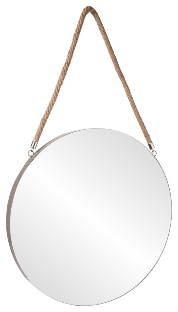 Round Metal Mirror Coated Taupe Finish, Xlarge - Beach Style - Wall Mirrors - By Urban Trends ... throughout The Allure of Large Round Gold Mirrors Reflecting Style