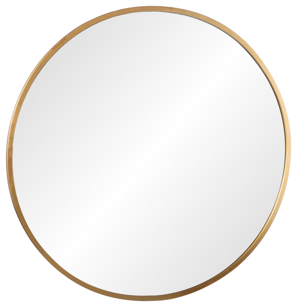 Round Metal Mirror Metallic Gold Finish, Small - Contemporary - Wall Mirrors - By Gwg Outlet | Houzz with The Allure of Large Round Gold Mirrors Reflecting Style