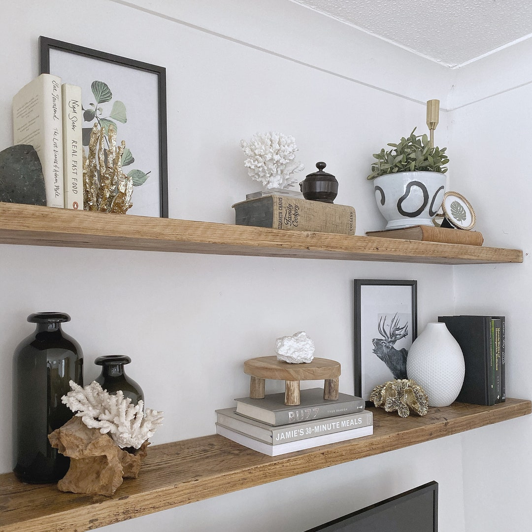 Rustic Floating Shelf Wood Reclaimed Pine Chunky Industrial Oak Solid ... inside Building the Perfect Rustic Wood Shelf for Your Home