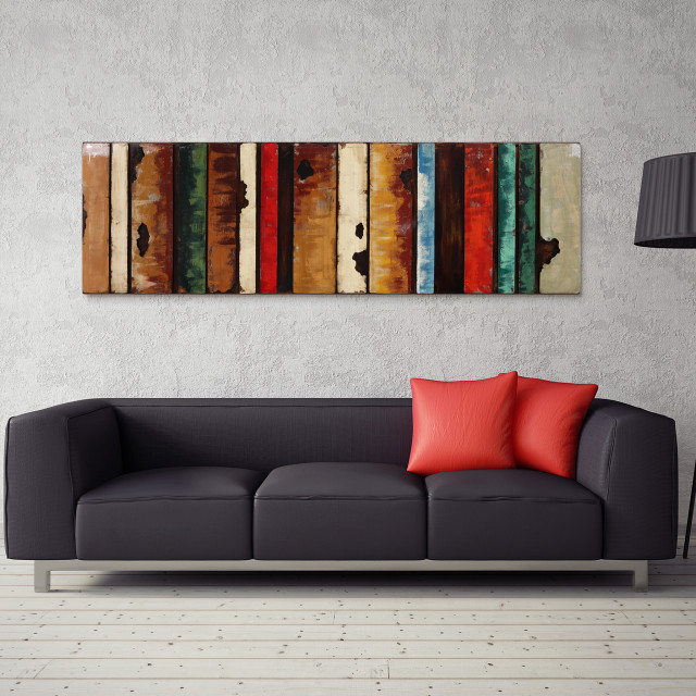 "Rustic Flow 1" Primo Mixed Media Hand Painted 3D Wall Sculpture Metal Wall Art - Contemporary ... inside Rustic Flow 1" How 3D Metal Art Transforms Your Space