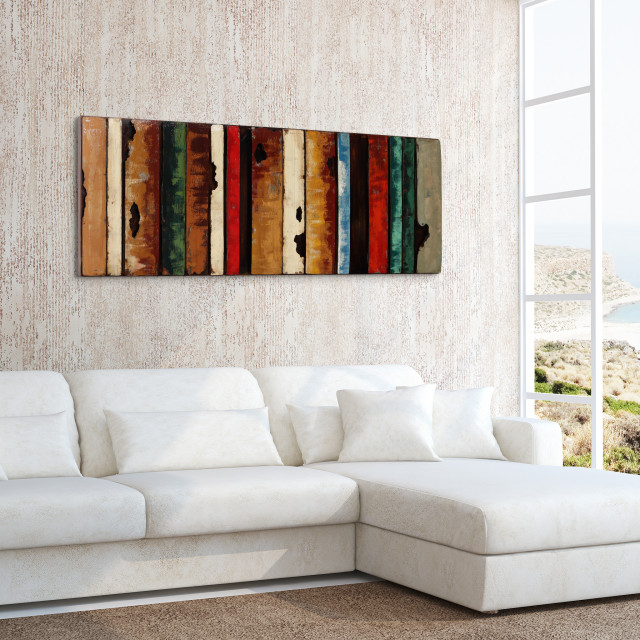 "Rustic Flow 1" Primo Mixed Media Hand Painted 3D Wall Sculpture Metal Wall Art - Contemporary ... pertaining to Rustic Flow 1" How 3D Metal Art Transforms Your Space