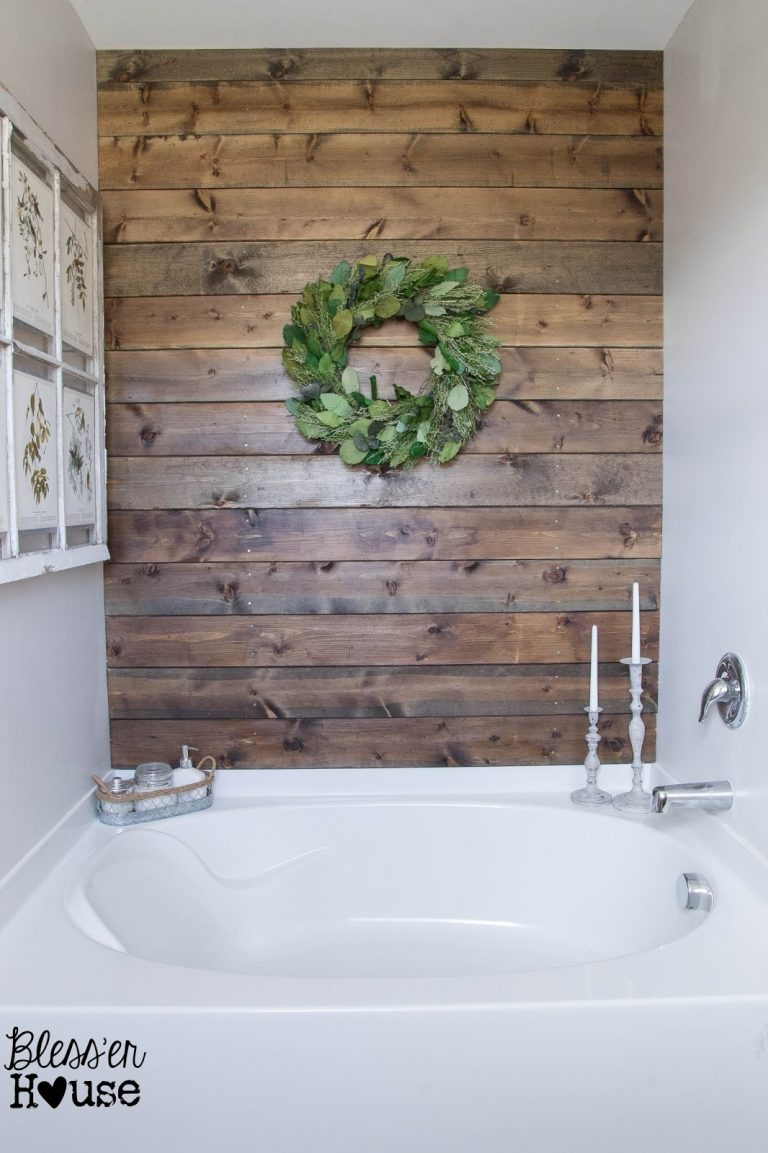 Rustic Plank Walls For A Warm Look Of The Bathroom - Top Dreamer intended for Understanding the Enduring Popularity of Wood Plank Walls in Interior Design