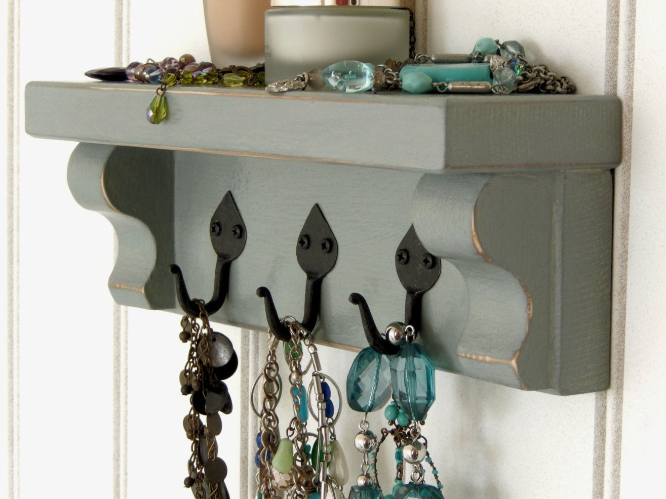 Rustic Shelf With Towel Bar: Black Iron Wall Shelf inside Beyond Storage The Artful Integration of Rustic Iron Shelves with Drawers
