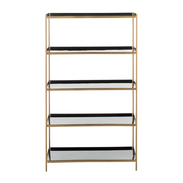 Safavieh Justine 5 Tier Etagere - Black And Brass Finish Etg3201A | Rona inside Unlocking the Style of the Safavieh Justine 5 Tier Etagere in Black/Brass