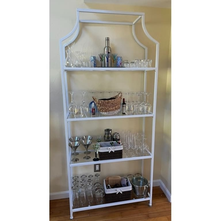 Safavieh Slater 4-Tier White Etagere - 36" X 12" X 80" - On Sale - Bed ... in Safavieh Slater 4-Tier Etagere, White