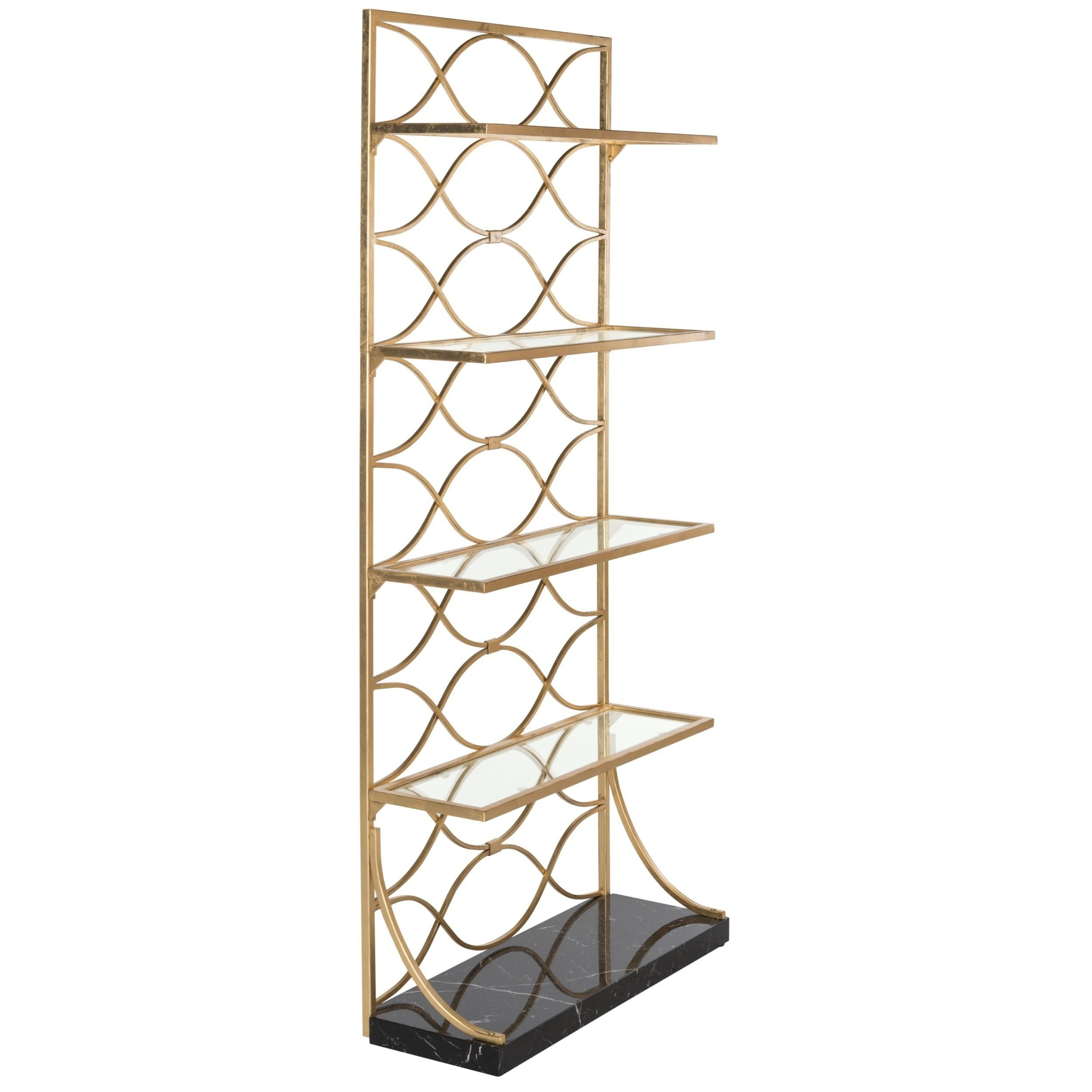 Safavieh Spano 4-Tier Gold Etagere With Marble Base - Free Shipping Today - Overstock.com ... intended for Safavieh Spano 4 Tier Marble Base Etagere, Gold/Black