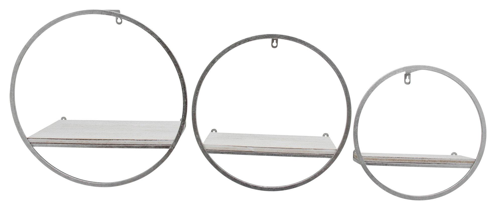 Sagebrook Home 3-Piece Set Wood/Metal Wall Shelves, White/Silver ... with regard to Creative Ways to Style Your Sagebrook Home Wood/Metal Shelf Set