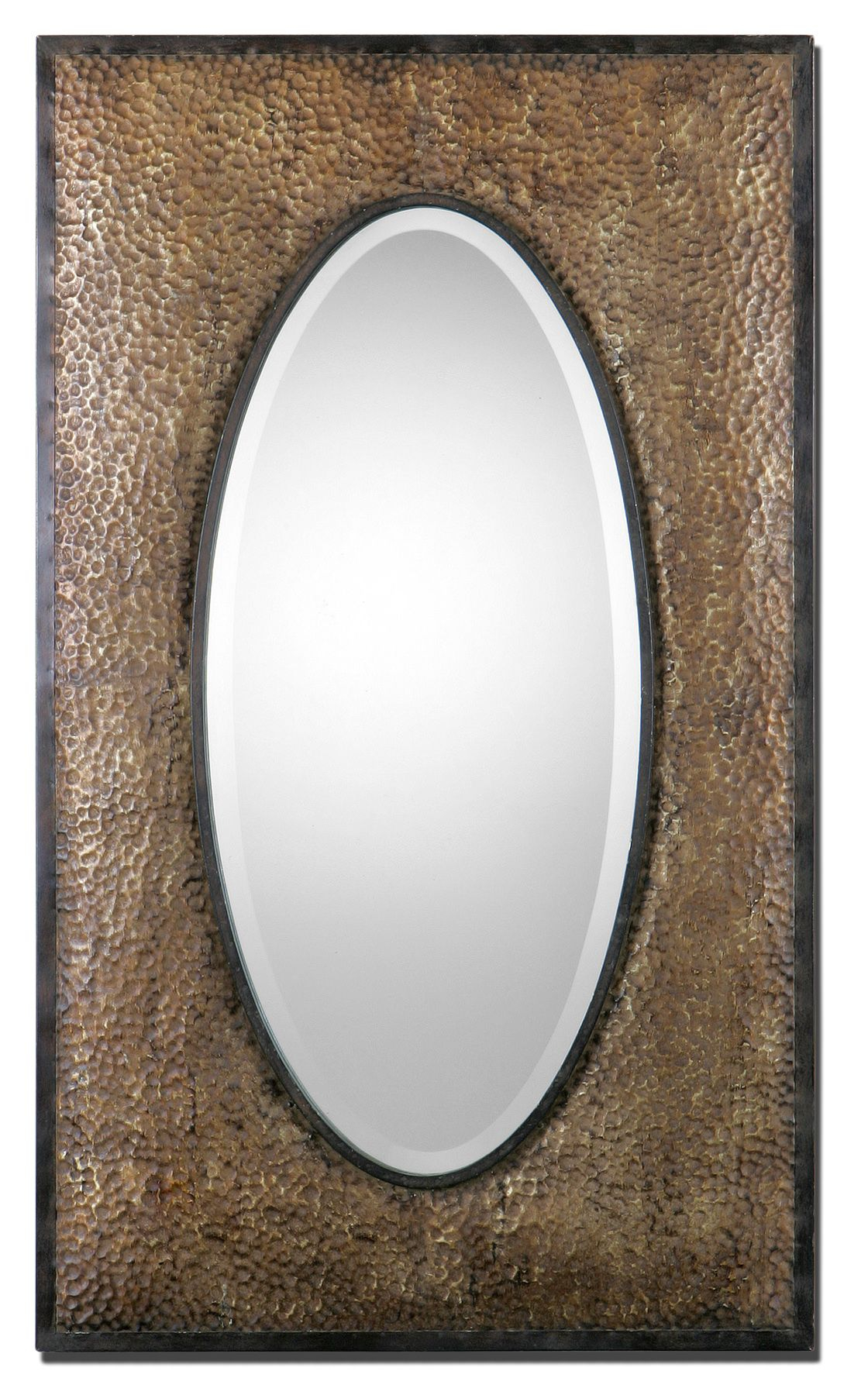 Sangro - Hand Hammered Metal Frame Finished In Rubbed, Rustic Bronze ... for Investigating the Craftsmanship Behind Dark Bronze Narrow Mirrors