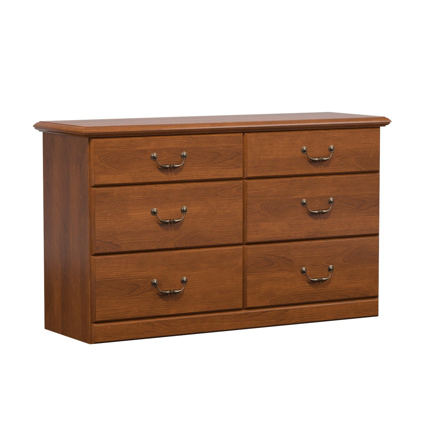 Sauder 401410 Carolina Oak Finish Orchard Hills Dresser, 6 Drawer ... with regard to Sauder Orchard Hills Engineered Wood Dresser In Carolina Oak Finish