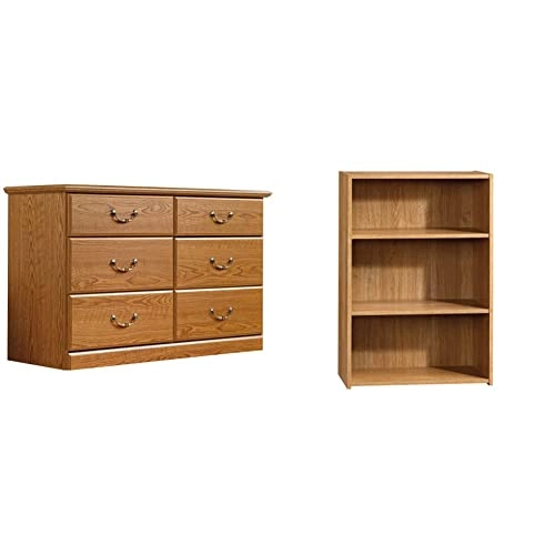 Sauder Orchard Hills Dresser, Carolina Oak Finish & Beginnings 3-Shelf ... intended for Sauder Orchard Hills Dresser What You Need to Know About Carolina Oak