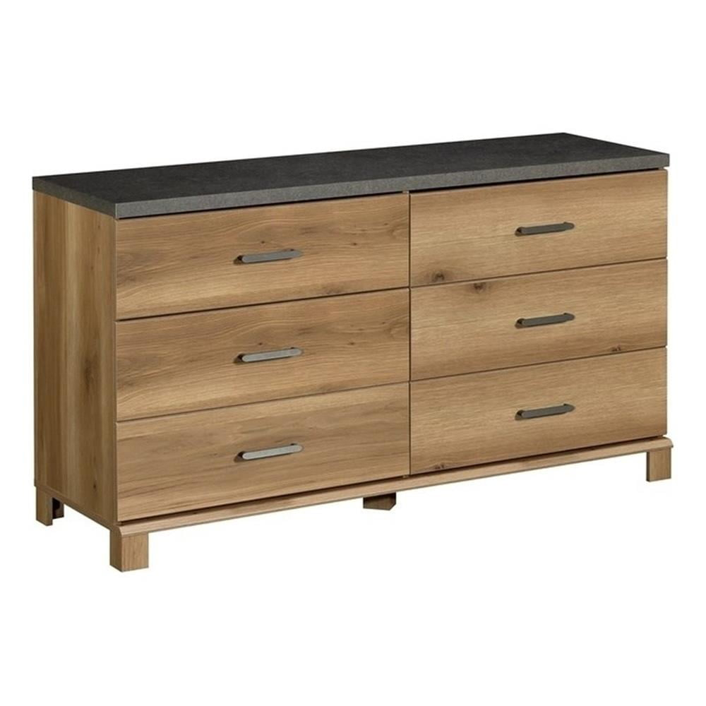 Sauder Rosedale Ranch Engineered Wood Dresser In Timber Oak Finish ... with regard to Sauder Orchard Hills Engineered Wood Dresser In Carolina Oak Finish