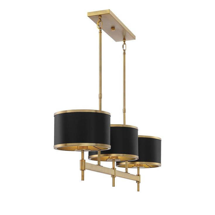 Savoy House Delphi 3-Light Linear Chandelier In Matte Black With Warm ... within Savoy House Delphi Three Light Linear Chandelier 1-187-3-172