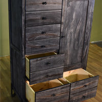 Sawyer Parota Wood 5-Drawer 1-Door Chest, Highboy Dresser ... in The Enduring Appeal of the Granville Parota 5 Drawer Highboy Dresser