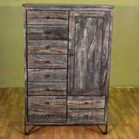 Sawyer Parota Wood 5-Drawer 1-Door Chest, Highboy Dresser ... with regard to The Enduring Appeal of the Granville Parota 5 Drawer Highboy Dresser