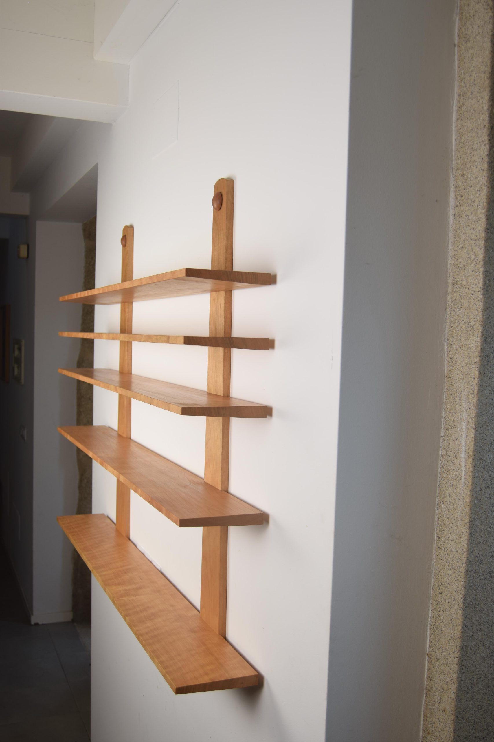 Shaker-Inspired Black Cherry Wall Shelf By Award-Winning Artisan Frank ... intended for Maximizing Storage and Style with Fran Wall Shelves