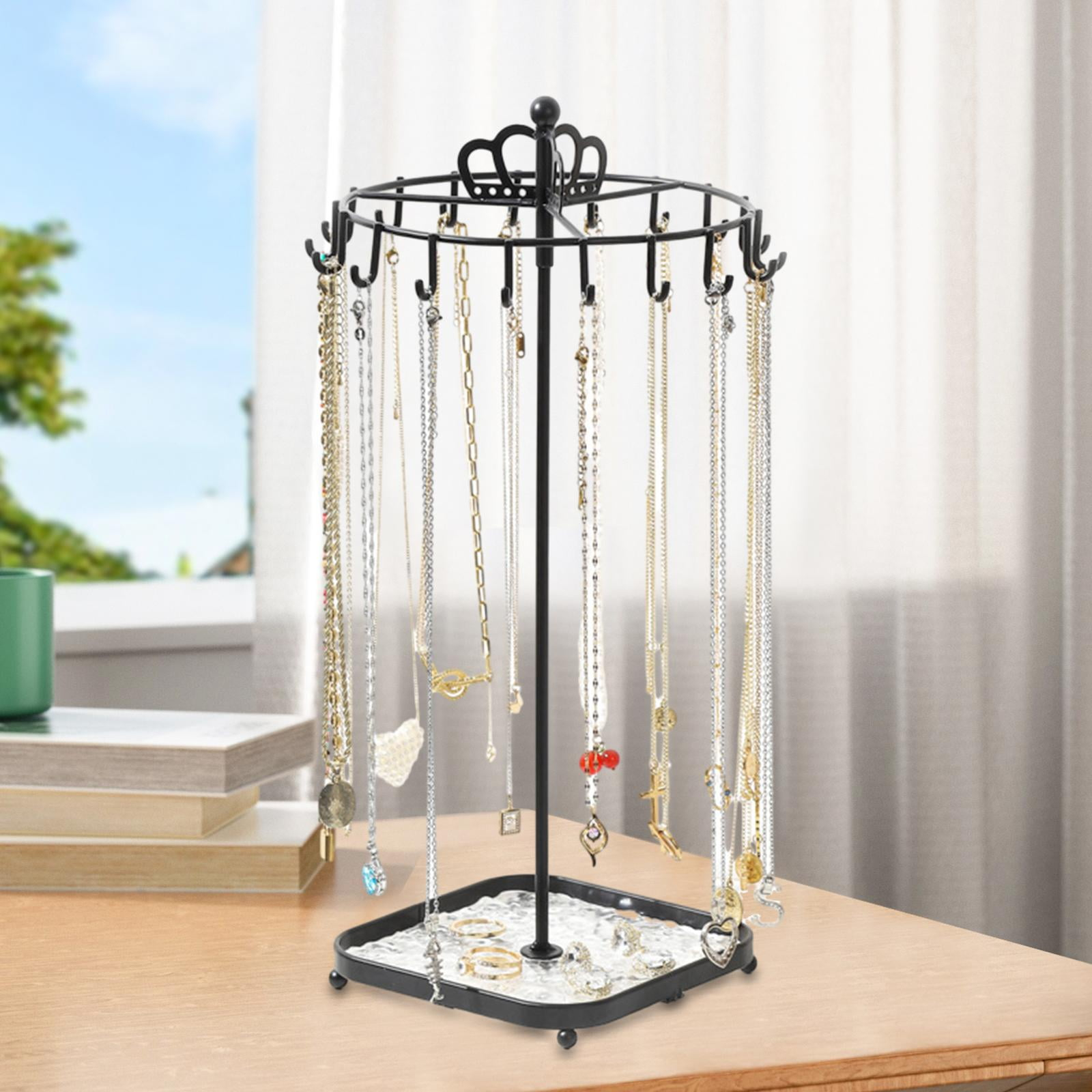 Sharplace Rotating Jewelry Holder Jewelry Display Stand Metal Jewelry ... pertaining to How to Choose the Perfect Jewelry Display Shelf for Your Retail Space