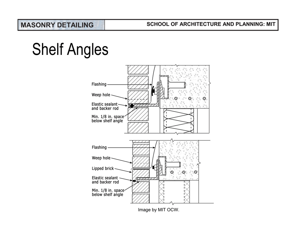 Shelf Angles Masonry Detailing School Of Architecture And Planning: Mit regarding Mastering the art of masonry shelf construction for timeless durability