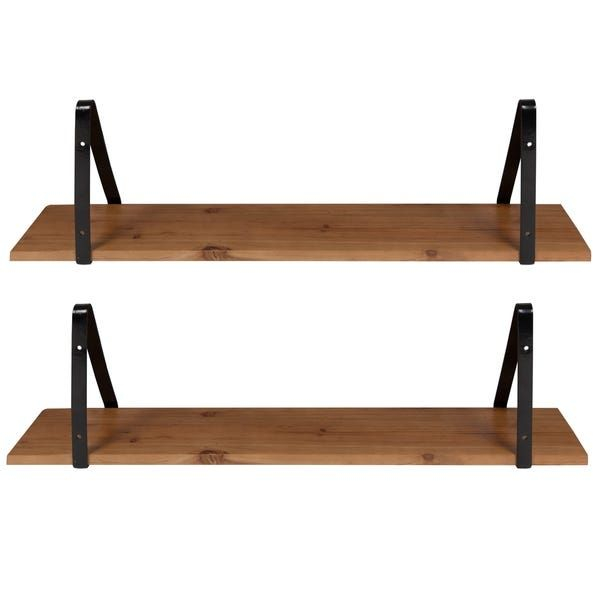 Shop Kate And Laurel Soloman Wooden Shelves With Metal Brackets, 2 Pc ... throughout Beyond the Ordinary Elevate Your Decor with Soloman's Premium Shelving