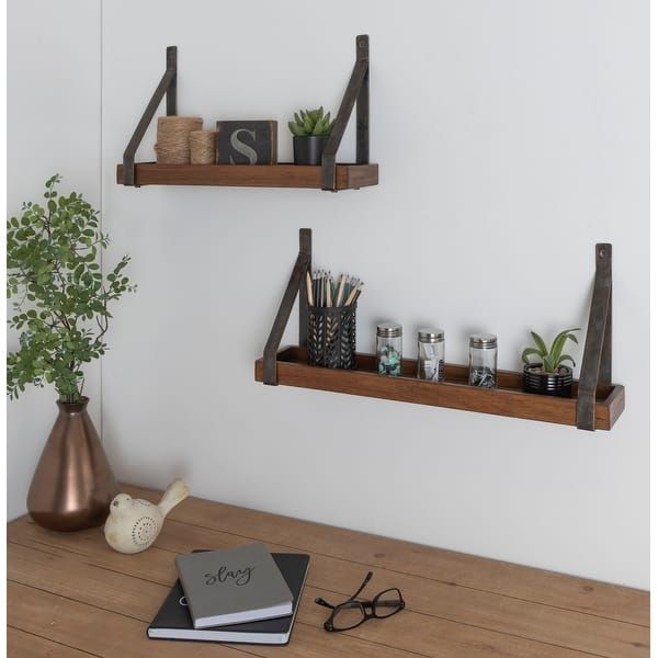 Shop Kate And Laurel Sudbury Wood And Metal Wall Shelf Set - 2 Piece ... for Elevating Your Space with the Sudbury Wood and Metal Shelf Set