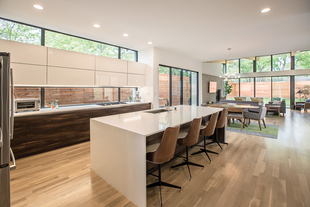 Sliding Glass Doors And Clerestory Windows Combine To Bring The Outside ... intended for Sliding Walls Bring The Outside In