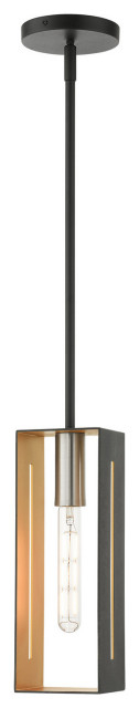 Soma One Light Pendant, Textured Black With Brushed Nickel - Transitional - Pendant Lighting ... in Soma Four Light Linear Chandelier, Textured Black With Brushed Nickel