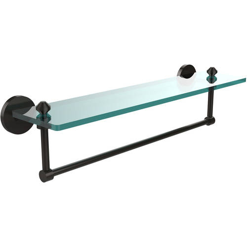 Southbeach Collection 22-In Glass Vanity Shelf With Integrated Towel ... in 22" Glass Vanity Shelf With Integrated Towel Bar, Matte Black