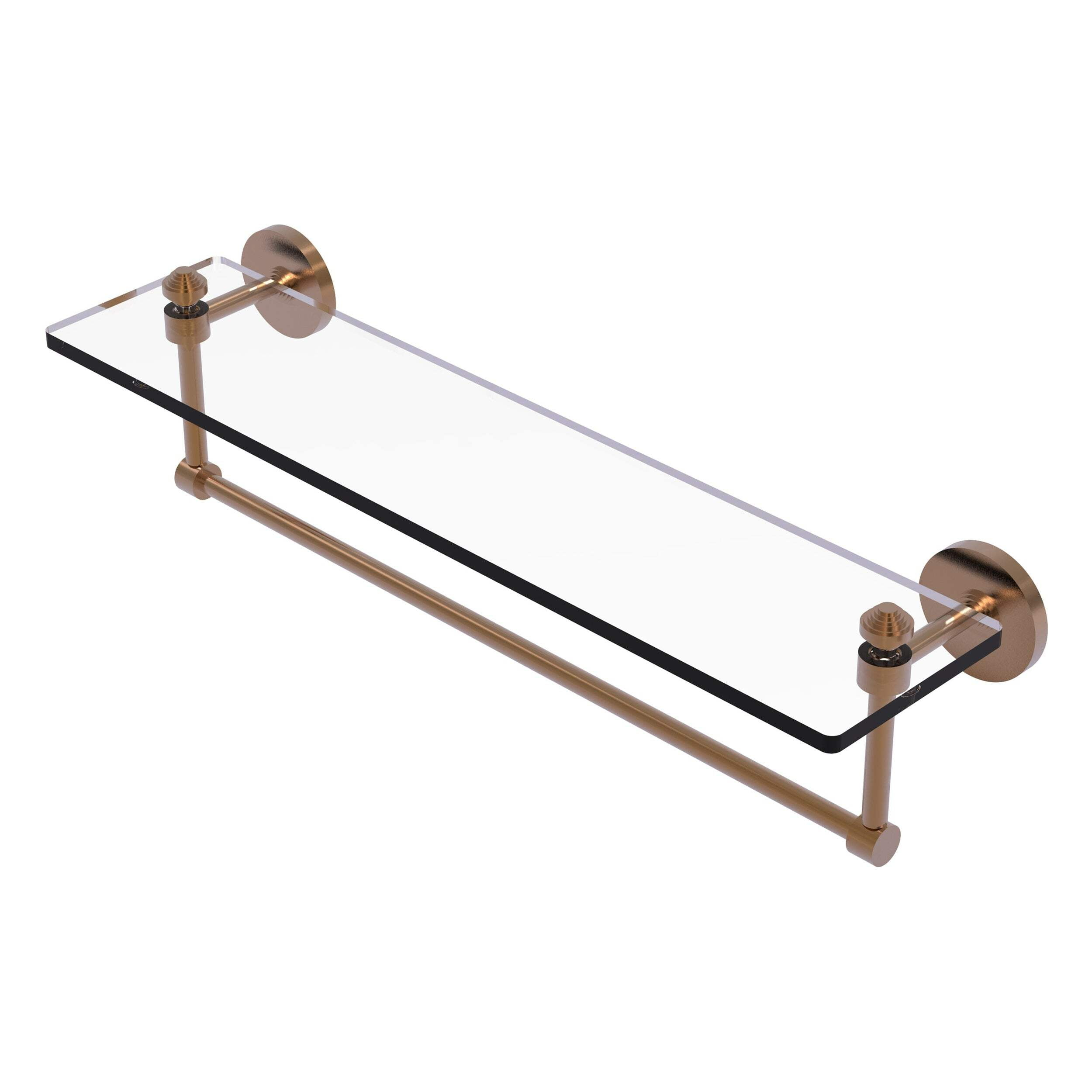 Southbeach Collection 22-In Glass Vanity Shelf With Integrated Towel ... within 22" Glass Vanity Shelf With Integrated Towel Bar, Matte Black