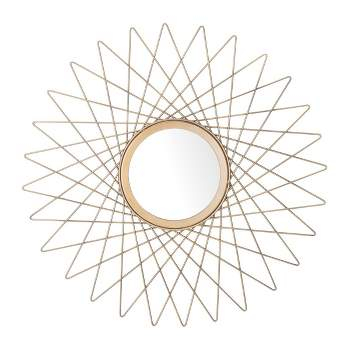 Storied Home Vintage Glass Wall Mirror: Art Deco Wood Frame, No ... with regard to Bringing Gold and Black Art Deco Charm into Your Home
