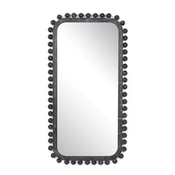 Storied Home Vintage Glass Wall Mirror: Art Deco Wood Frame, No ... with regard to Vintage Glass Wall Mirror With Geometric Art Deco Wood Frame, Gold, Black