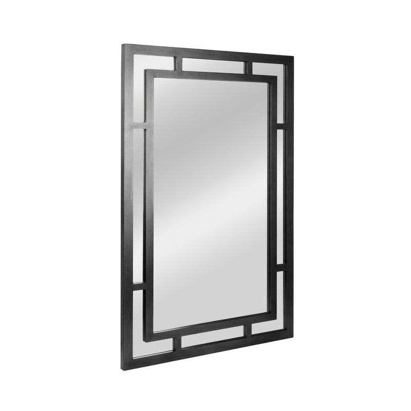 Storied Home Vintage Glass Wall Mirror With Geometric Art Deco Wood ... for Bringing Gold and Black Art Deco Charm into Your Home