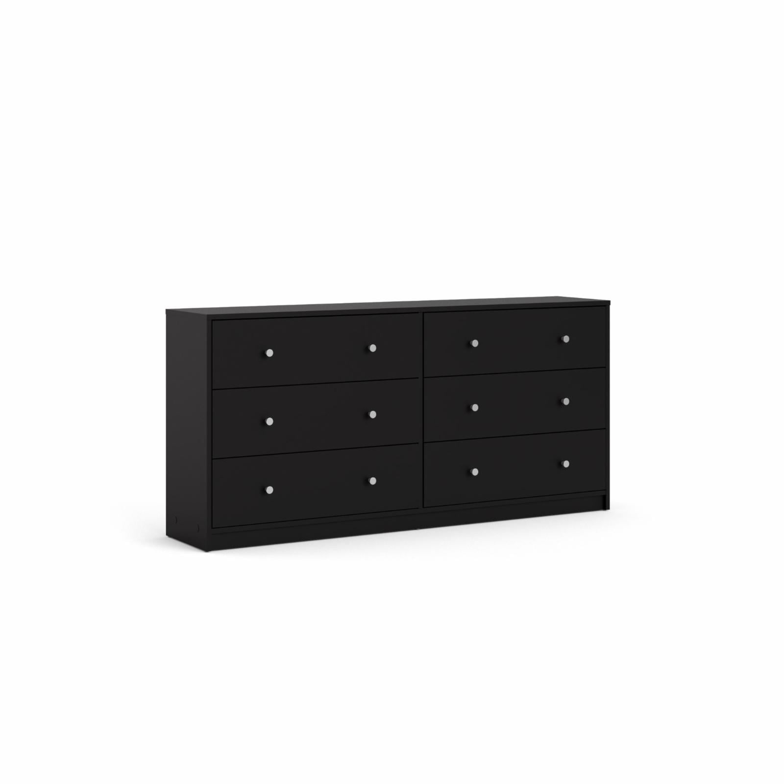 Studio 6 Drawer Double Dresser, Black - Walmart.com for Luxor 6 Drawer Double Dresser, Black