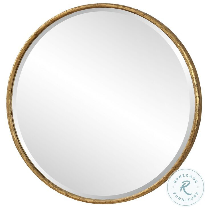 Sutton Aged Gold Round Mirror From Uttermost | Coleman Furniture regarding Sutton Wall Mirror, Aged Gold