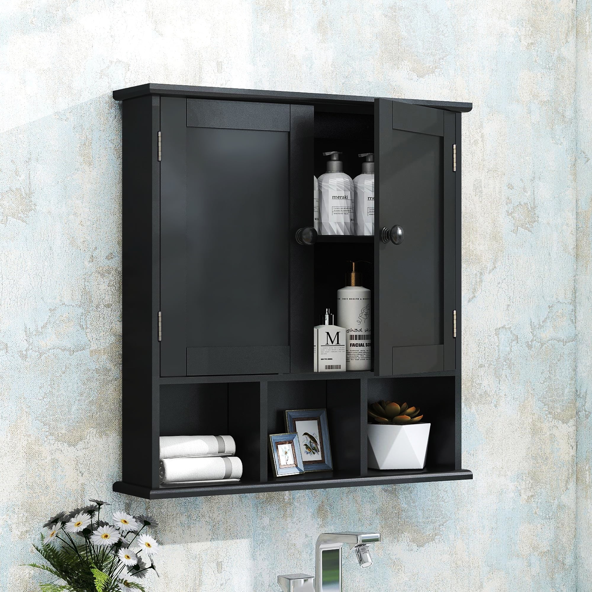 Taohfe White Bathroom Wall Cabinet - Over Toilet, Wall Mounted ... regarding A Touch of Elegance Organizing Your Bathroom with Deborah's Wall Cabinet