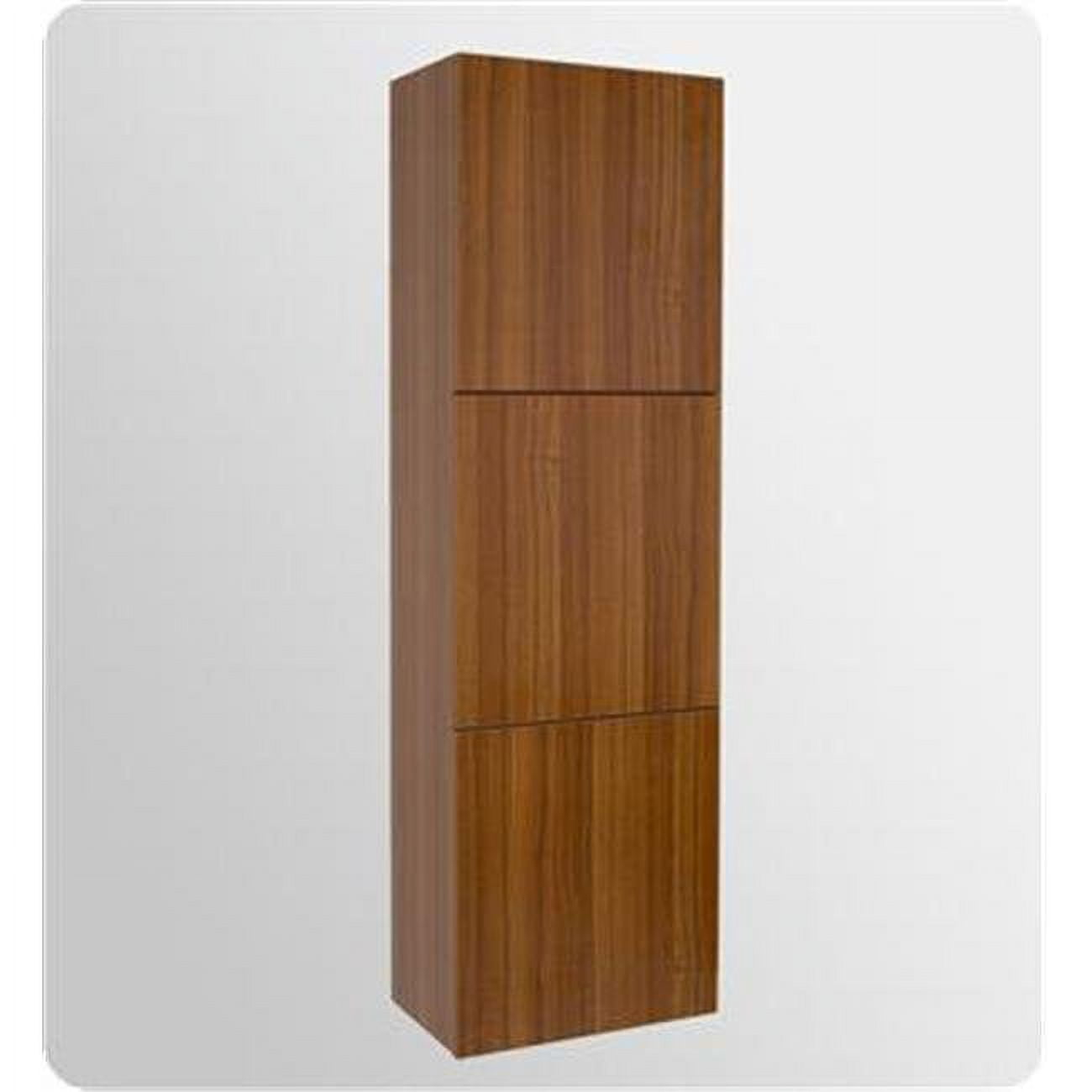 Teak Bathroom Linen Side Cabinet With 3 Large Storage Areas - Walmart.com within Fresca Black Bathroom Linen Side Cabinet With 3 Large Storage Areas, Teak