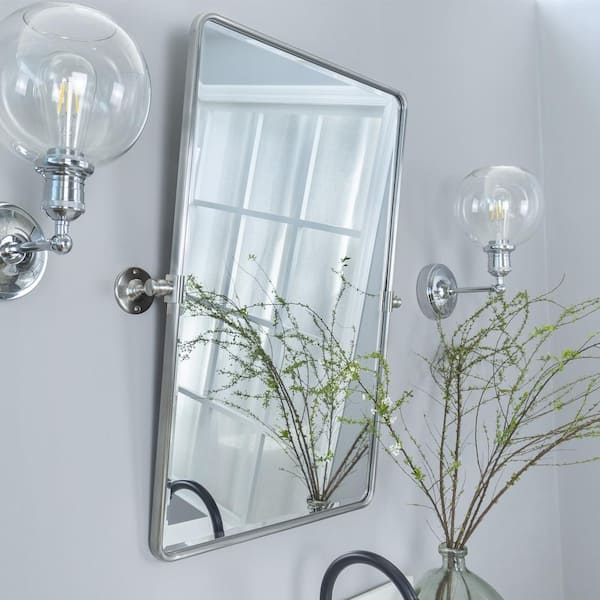 Tehome Woodvale 20 In. W X 30 In. H Medium Rectangular Metal Framed ... regarding Louisa Medium Scalloped Rectangular Metal Framed Wall Mirror