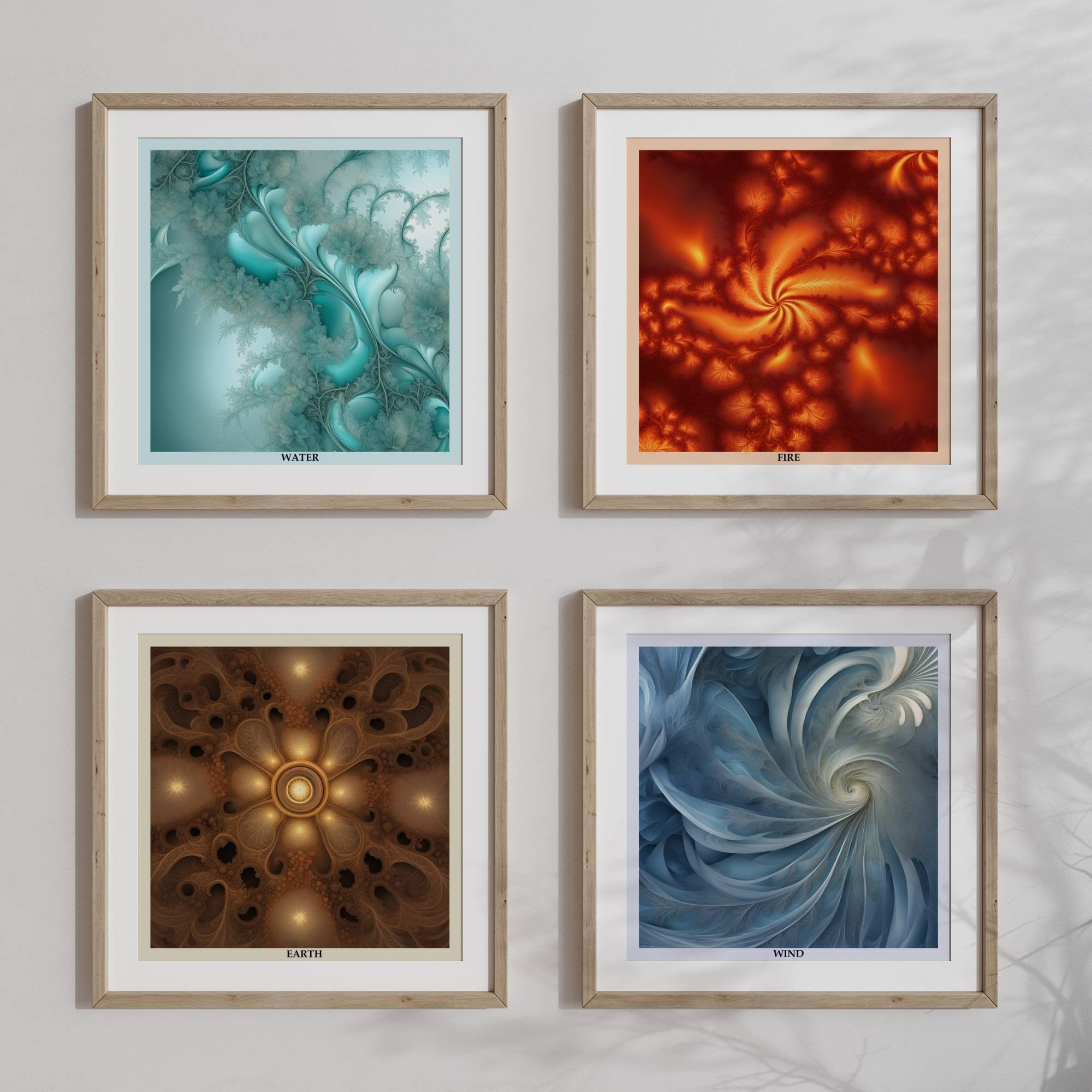 The Four Elements - Printable Digital Wall Art - 4 Piece Set - Etsy throughout Understanding the Unique Appeal of the Color Candy I Artwork Set