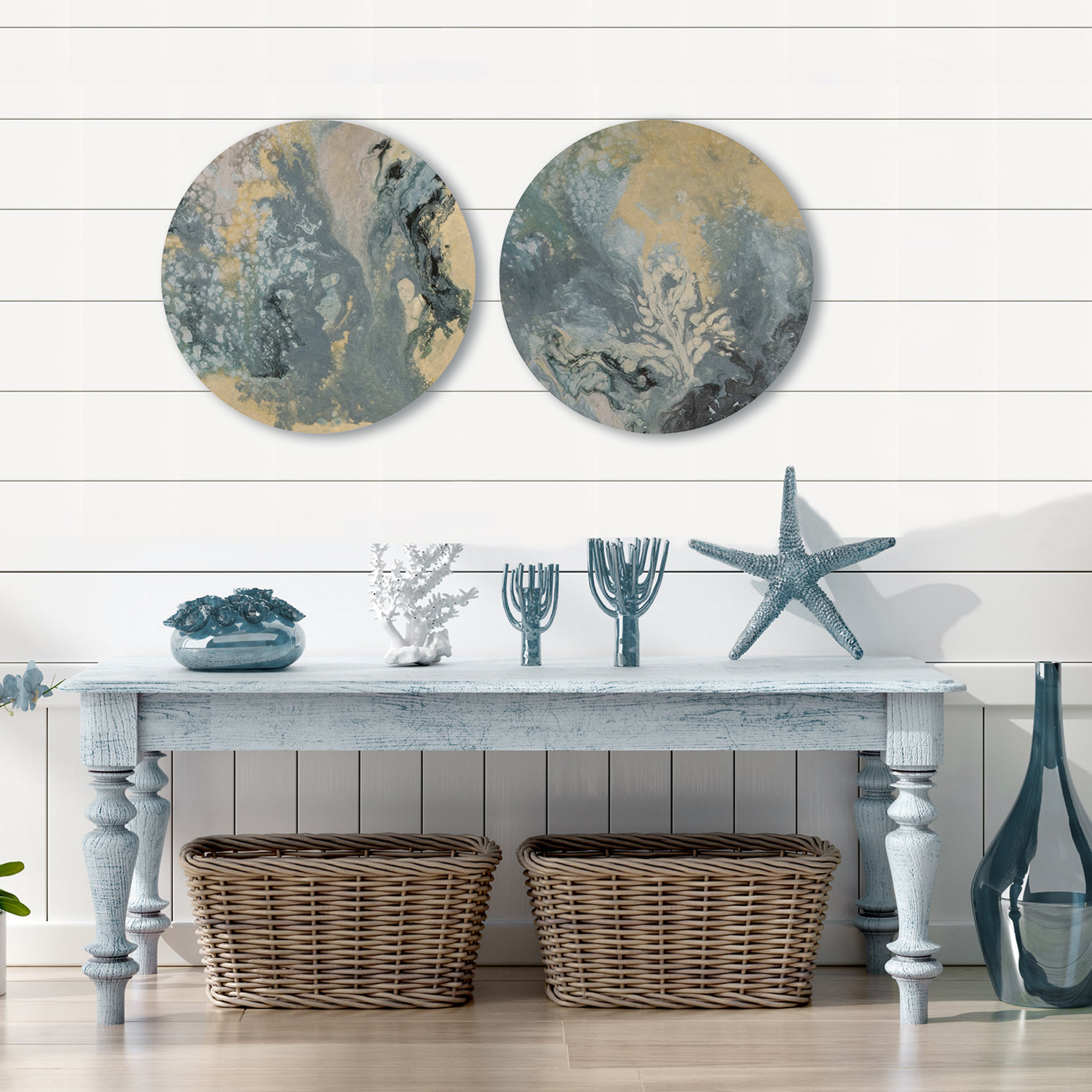 Tidal Iii Artwork, 2-Piece Set - Contemporary - Mixed Media Art - By ... pertaining to The Allure of Tidal I Artwork Exploring Its 2-Piece Arrangement