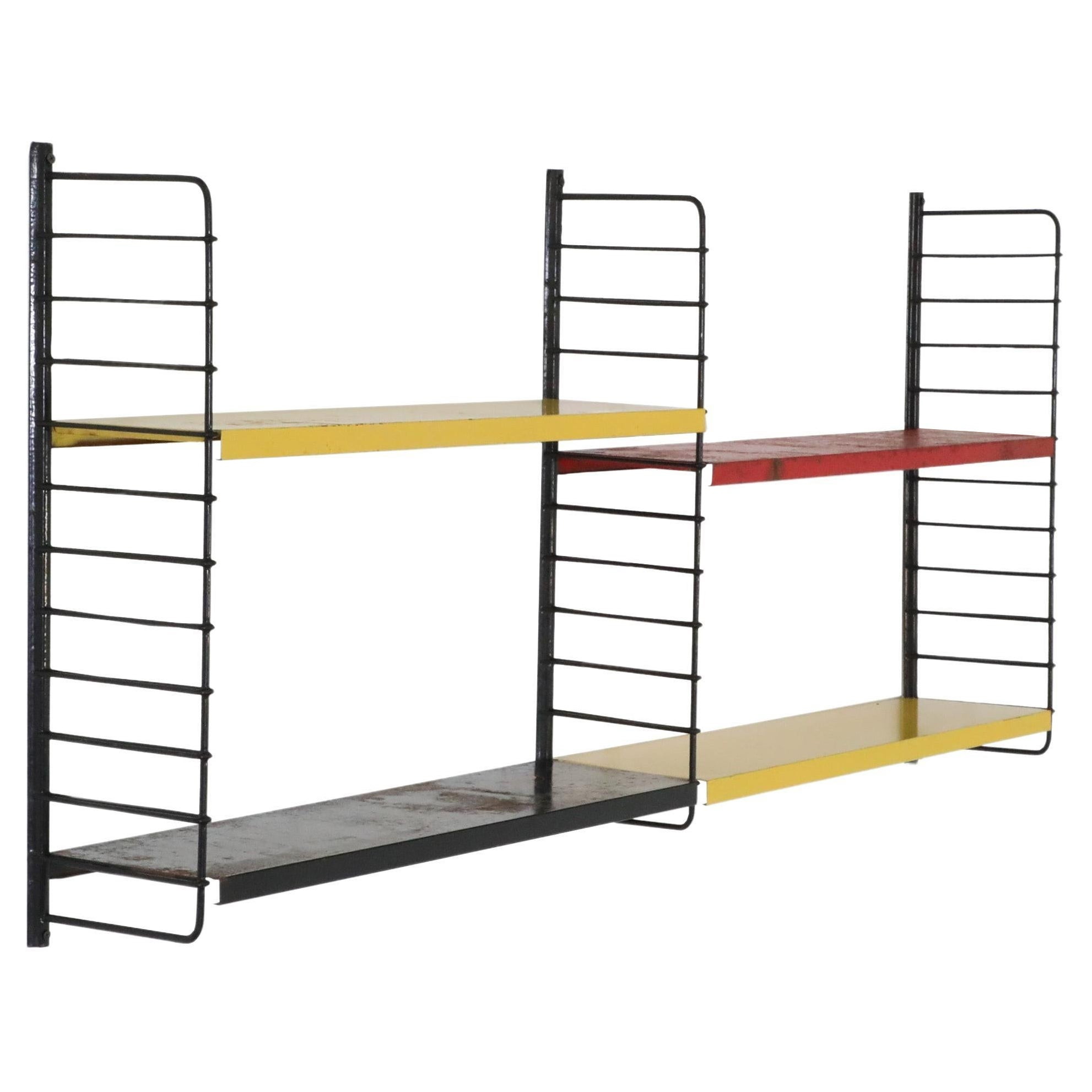 Tomado Style Wall Mount Shelving Unit W/ Black Frame And Multi-Colored ... for Meridius Black Metal Multi-Tier Wall Mounted Shelving Unit