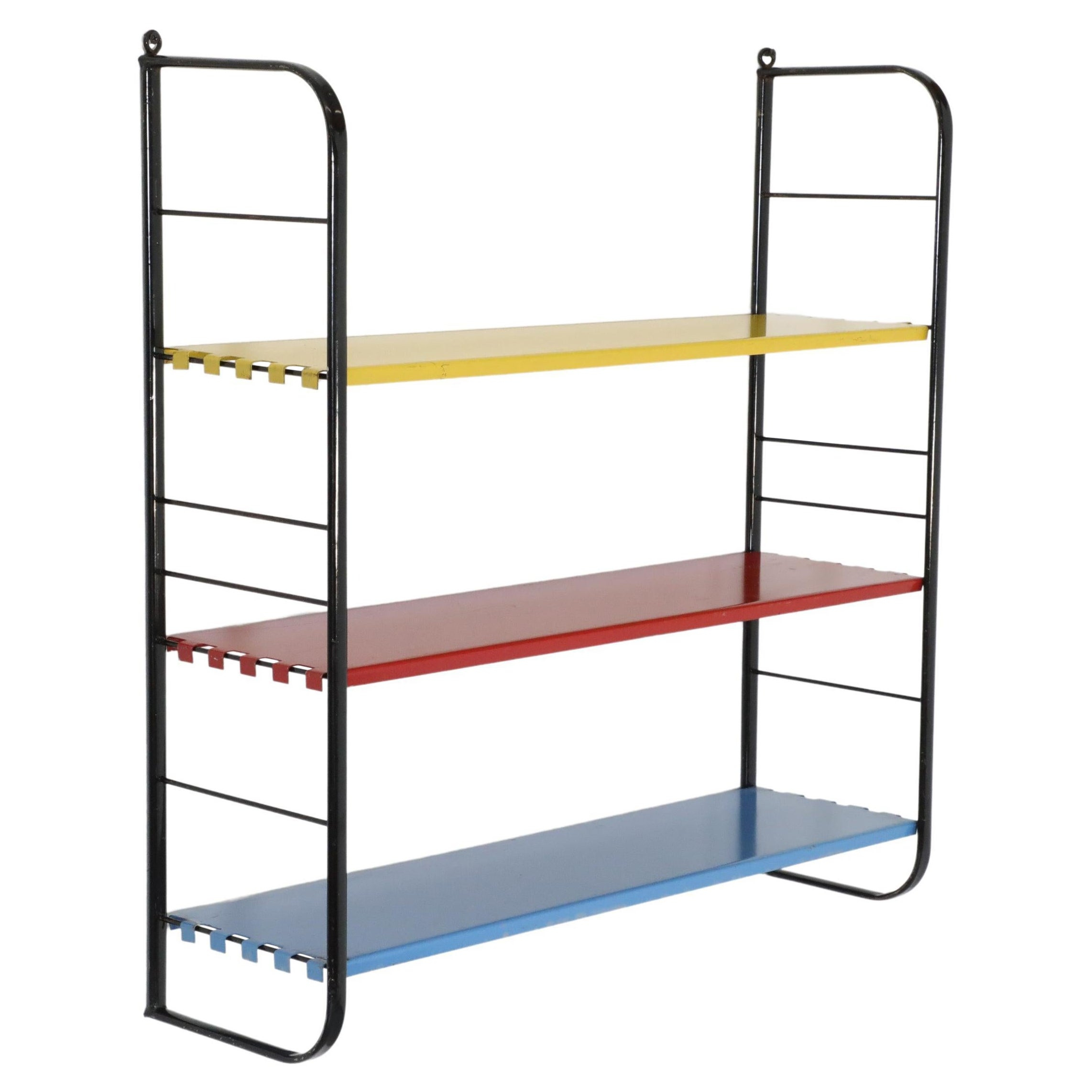 Tomado Style Wall Mount Shelving Unit W/ Black Frame And Multi-Colored ... throughout Understanding the structural integrity of Meridius Black Metal shelving systems