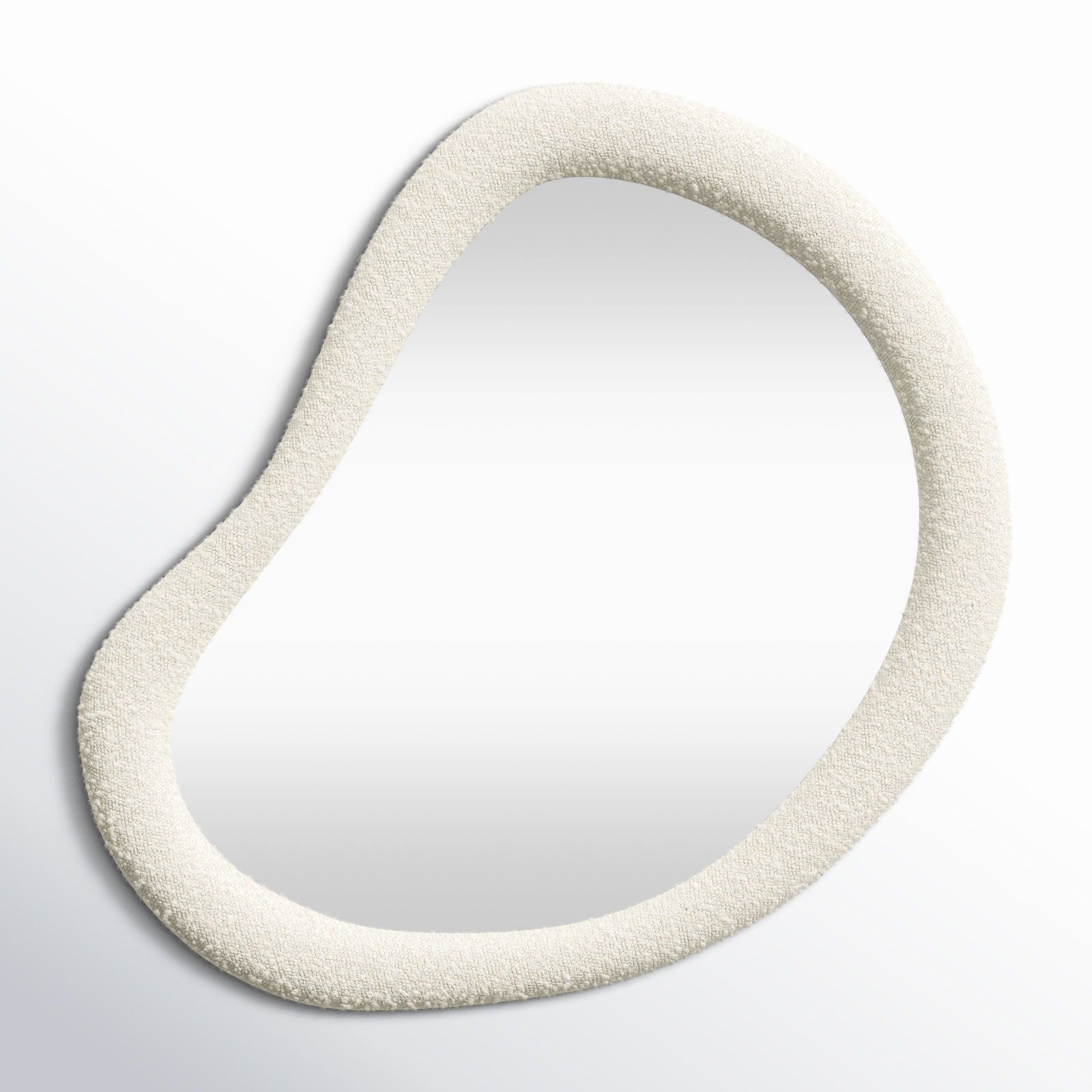 Tov Furniture Klaryss Teardrop Boucle Mirror | Wayfair intended for Understanding the Klaryss Teardrop Boucle Mirror and Its Place in Design