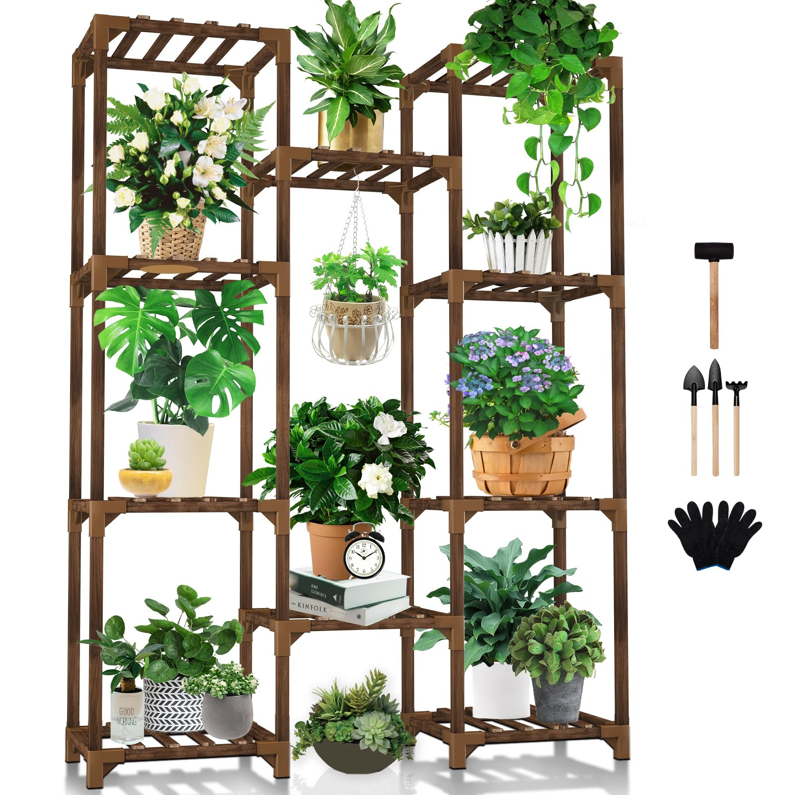 Uneedem Plant Stand Indoor Outdoor, Tall Plant Shelf For Multiple ... intended for How to Choose the Right Shelf for Your Indoor Plants and Pots