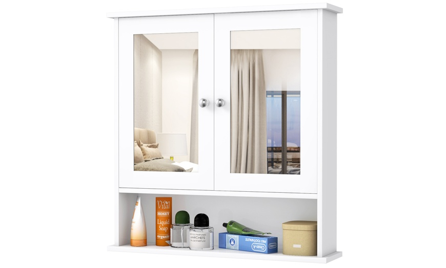 Up To 54% Off On Costway Bathroom Wall Cabinet... | Groupon Goods pertaining to Creative Ways to Use Your Costway White Bathroom Storage Cupboard
