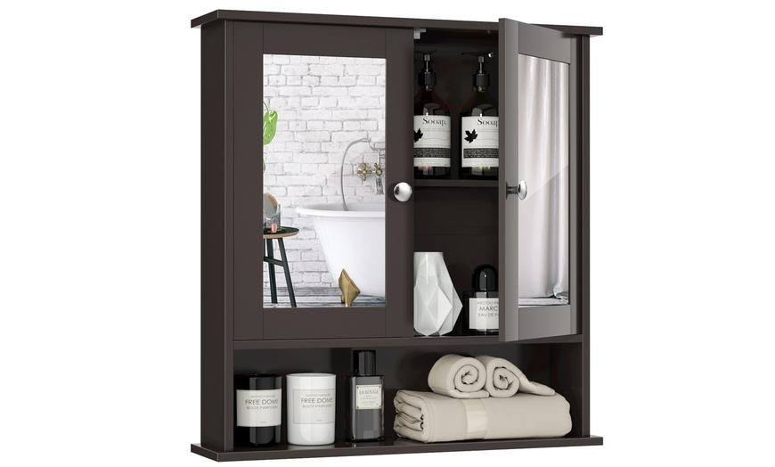Up To 60% Off On Costway Wall Mount Mirror Cab... | Groupon Goods inside Aesthetic Meets Functionality Choosing the Right Costway Grey Mirror Cabinet for You