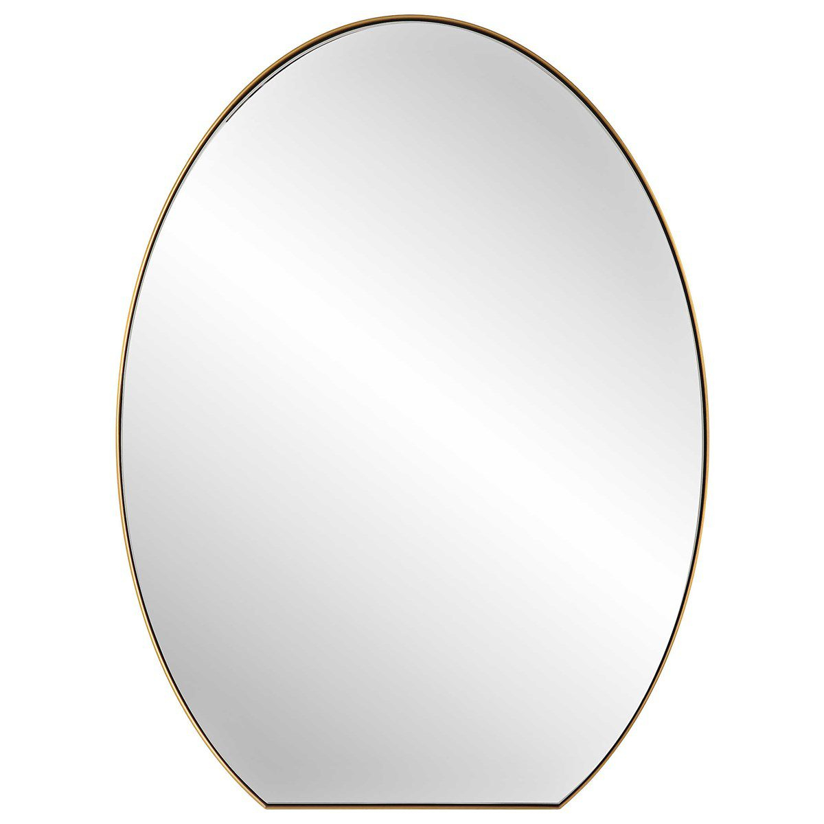 Uttermost 32" Brass Cabell Oval Mirror | The Gilded Thistle throughout Uttermost Cabell Brass Oval Mirror