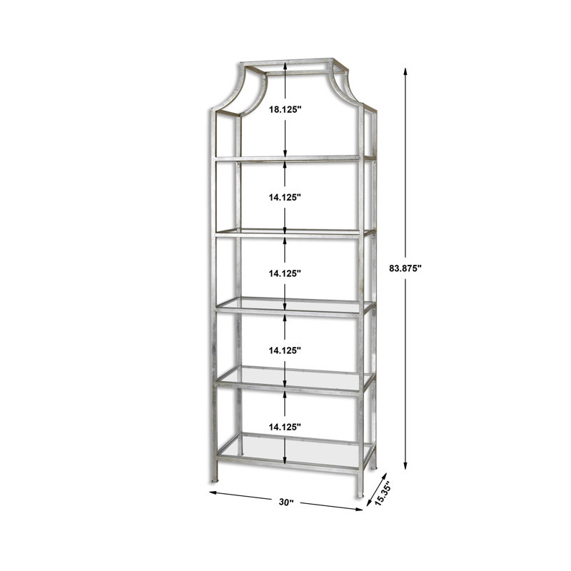 Uttermost Aurelie Etagere Bookcase & Reviews | Perigold with regard to Uttermost Aurelie Silver Etagere