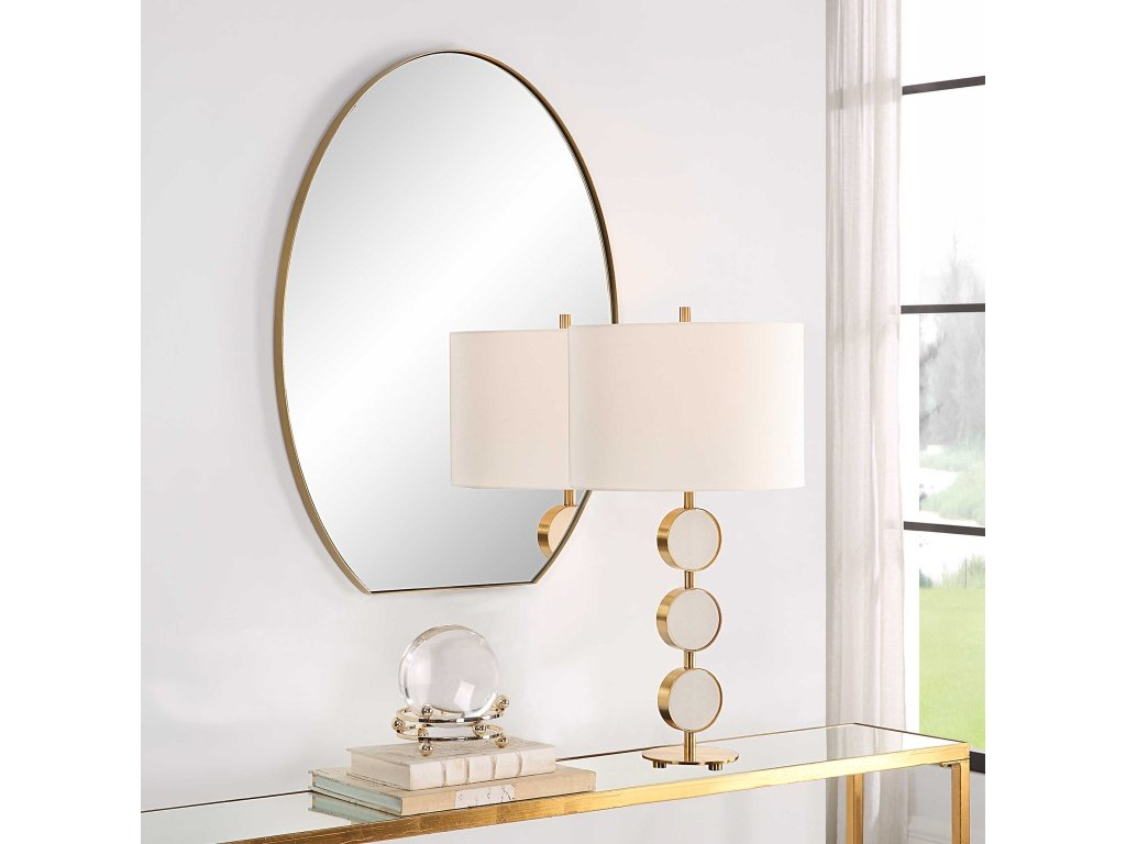 Uttermost Cabell Oval Mirror, Brass Furniture Home Accents Mirrors inside Uttermost Cabell Brass Oval Mirror