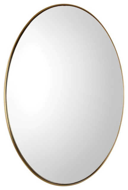 Uttermost Pursley Brass Oval Mirror - Contemporary - Wall Mirrors - By ... intended for A Deep Dive into the Craftsmanship of the Uttermost Cabell Brass Oval Mirror