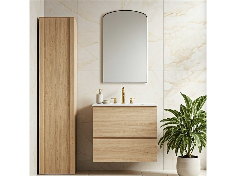 Uttermost Tordera Satin Black Wall Mirror | Ut09964 with regard to Styling Secrets with the Uttermost Tordera Black Arch Mirror for Every Room